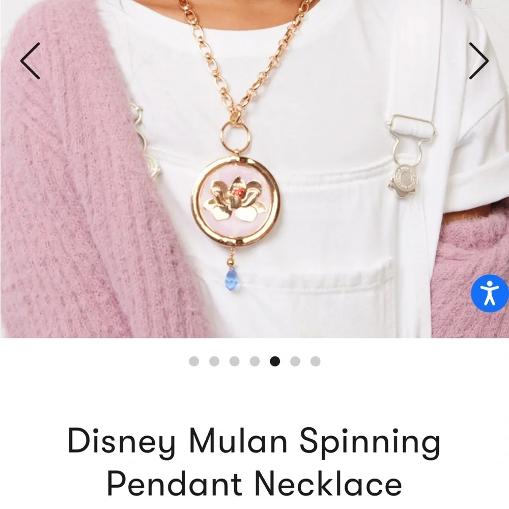 NEW Disney Mulan Spinning Pendant Necklace